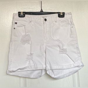 Dear John distressed white jeans shorts size 28.
